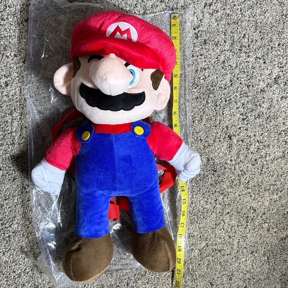Nintendo Super Mario Plush Backpack Back Pack - Red & Blue 19” NWT